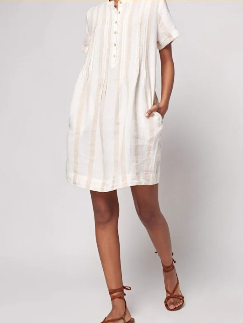 Faherty Gemina Linen Pintuck Dress